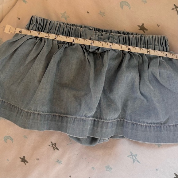 ⭒ 0-3M GAP Faux Denim Blue Flared Skirt Underwear Pretty Ruffle Bow Coquette ⭒ - Picture 6 of 8